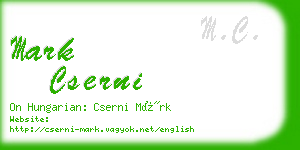 mark cserni business card